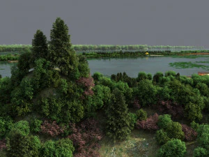 Ancient building park 3D Model