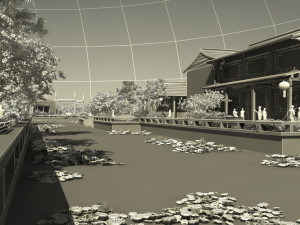 Ancient building park Modello 3D