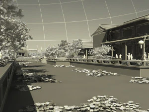 Ancient building park 3D Model
