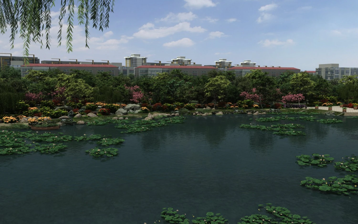 Ancient building park 3D Model .c4d .max .obj .3ds .fbx .stl .blend 
