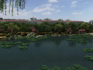 고대 건물 공원 3D 모델