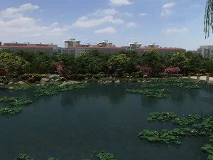 Ancient building park 3D Model