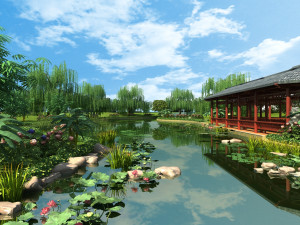 Ancient building park 3D Модель