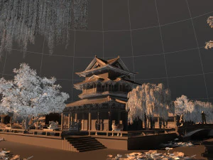 Ancient building park 3D Model