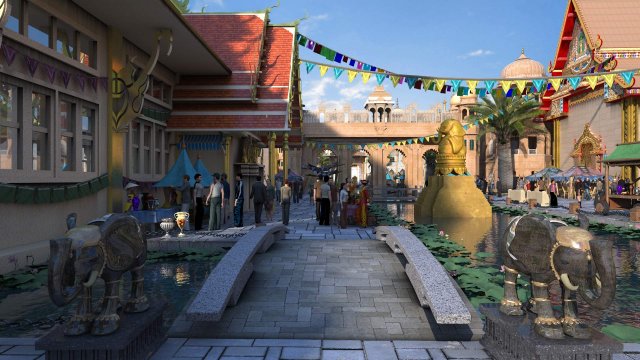 Architecture in India 3D Model .c4d .max .obj .3ds .fbx .stl .blend 