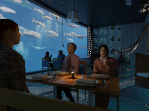 Underwater restaurant 3D Model