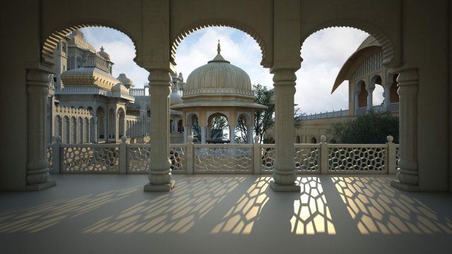Architecture in India 3D 모델 .c4d .max .obj .3ds .fbx .stl .blend