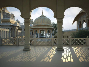 Arquitetura na Índia Modelo 3D