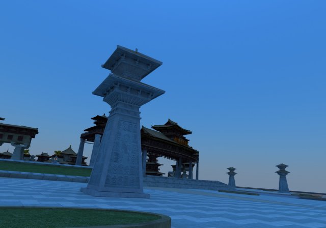 Island ancient architecture 3D Модель .c4d .max .obj .3ds .fbx .stl .blend