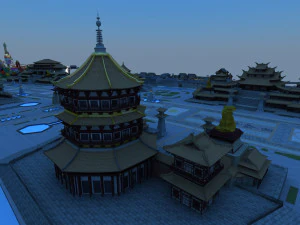 Island ancient architecture 3D Model