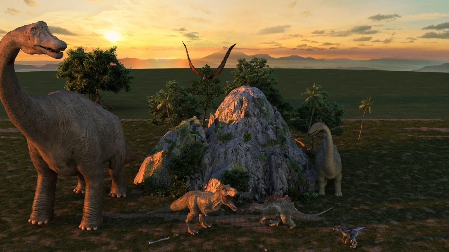 Dinosaur world 3D Model .c4d .max .obj .3ds .fbx .stl .blend 