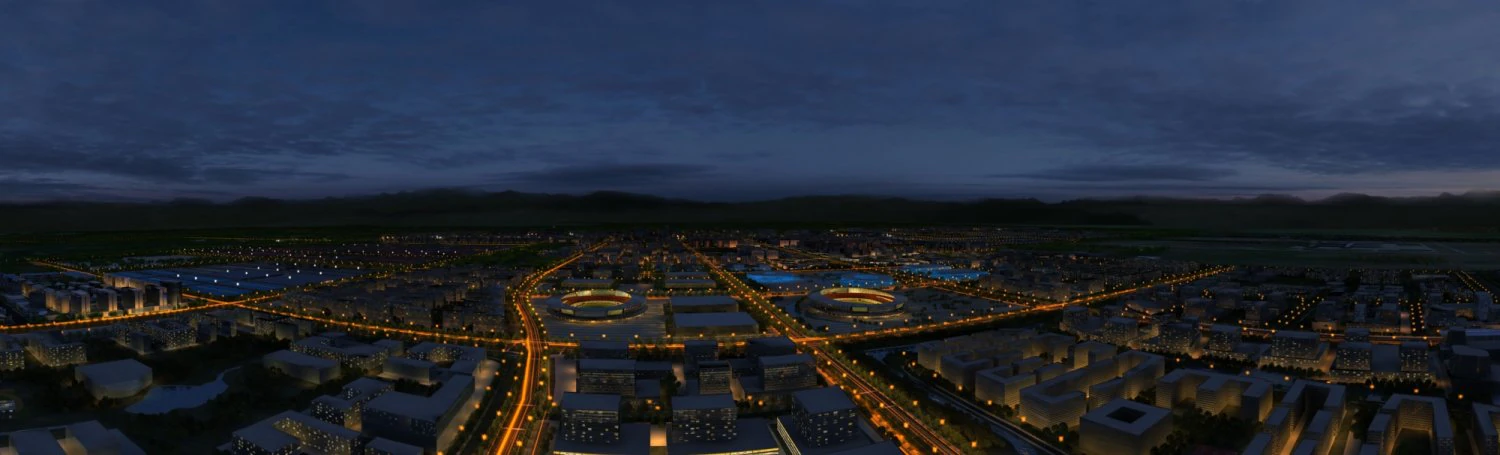 City night view 3D Model .c4d .max .obj .3ds .fbx .stl .blend 