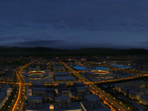 City night view Modèle 3D