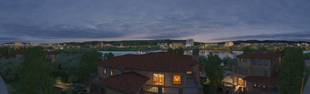 City night view 3D Модель .c4d .max .obj .3ds .fbx .stl .blend