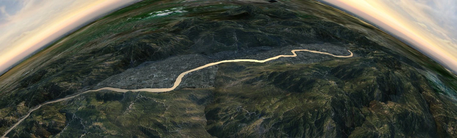 Mountains and rivers 3D Model .c4d .max .obj .3ds .fbx .stl .blend