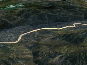 Mountains and rivers 3D Model