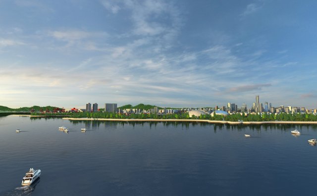 City Scene 3D Model .c4d .max .obj .3ds .fbx .stl .blend