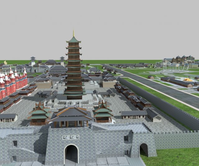 Ancient architecture 3D-Modell .c4d .max .obj .3ds .fbx .stl .blend 