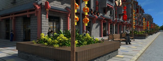 Commercial street 3D Model .c4d .max .obj .3ds .fbx .stl .blend 