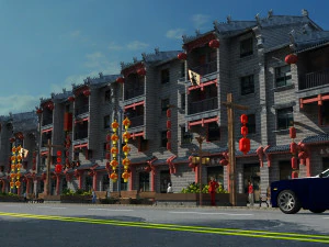 Gesch&auml;ftsstra&szlig;e 3D Modell