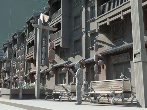 Commercial street 3D Model