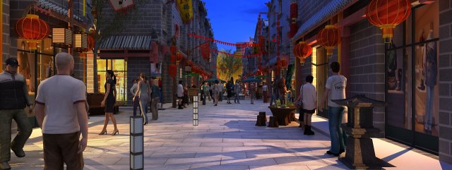 Night view of ancient town Modelo 3D .c4d .max .obj .3ds .fbx .stl .blend 