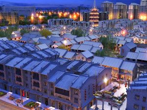 Night view of ancient town 3D Model