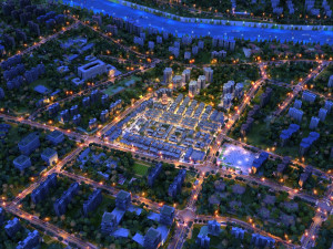 Night view of ancient town Modelo 3D