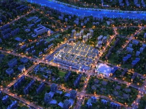 Night view of ancient town 3D Model