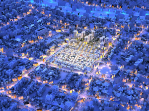 Night view of ancient town Modelo 3D