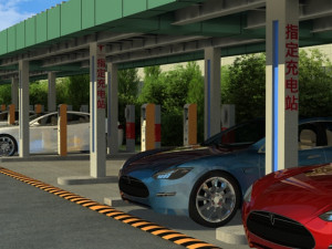 Car charging station 3D 模型