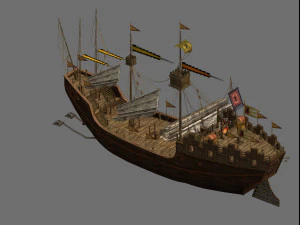 고대 군함 3D 모델