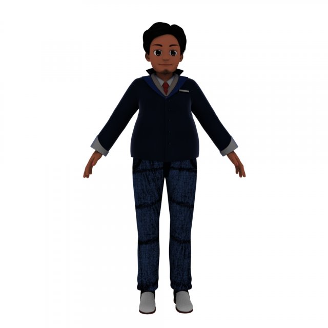 Cartoon employee Modelo 3D .c4d .max .obj .3ds .fbx .stl .blend 