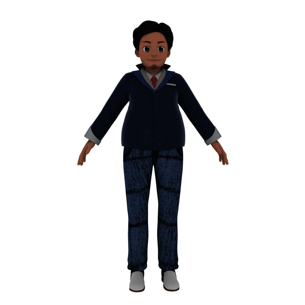 Cartoon employee 3D Model .c4d .max .obj .3ds .fbx .stl .blend 