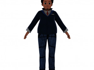 Cartoon employee 3D Model