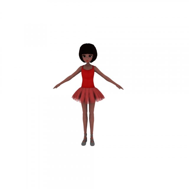 Cartoon girl 3Dモデル .c4d .max .obj .3ds .fbx .stl .blend 