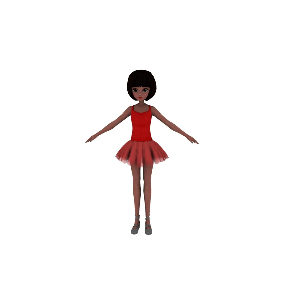 Cartoon girl 3D Model .c4d .max .obj .3ds .fbx .stl .blend 