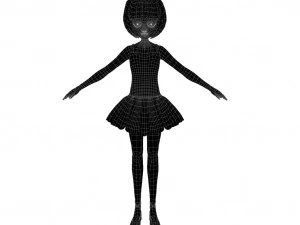 Cartoon girl 3D Model