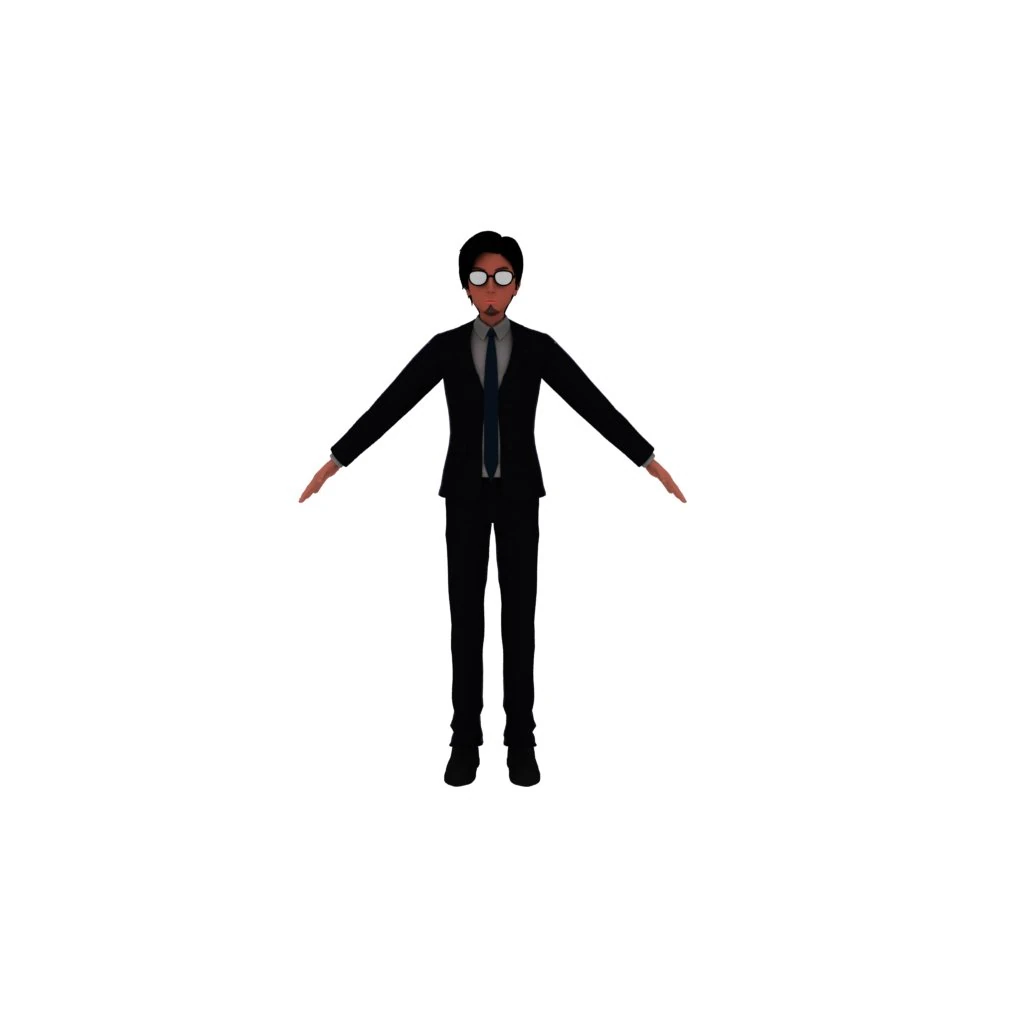 Cartoon employee 3D Model .c4d .max .obj .3ds .fbx .stl .blend 