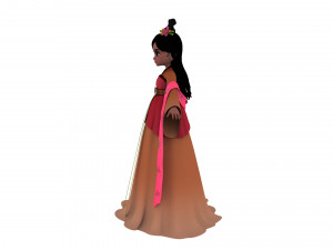 Cartoon girl 3D Model