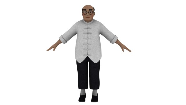 Cartoon old man Modèle 3D .c4d .max .obj .3ds .fbx .stl .blend 