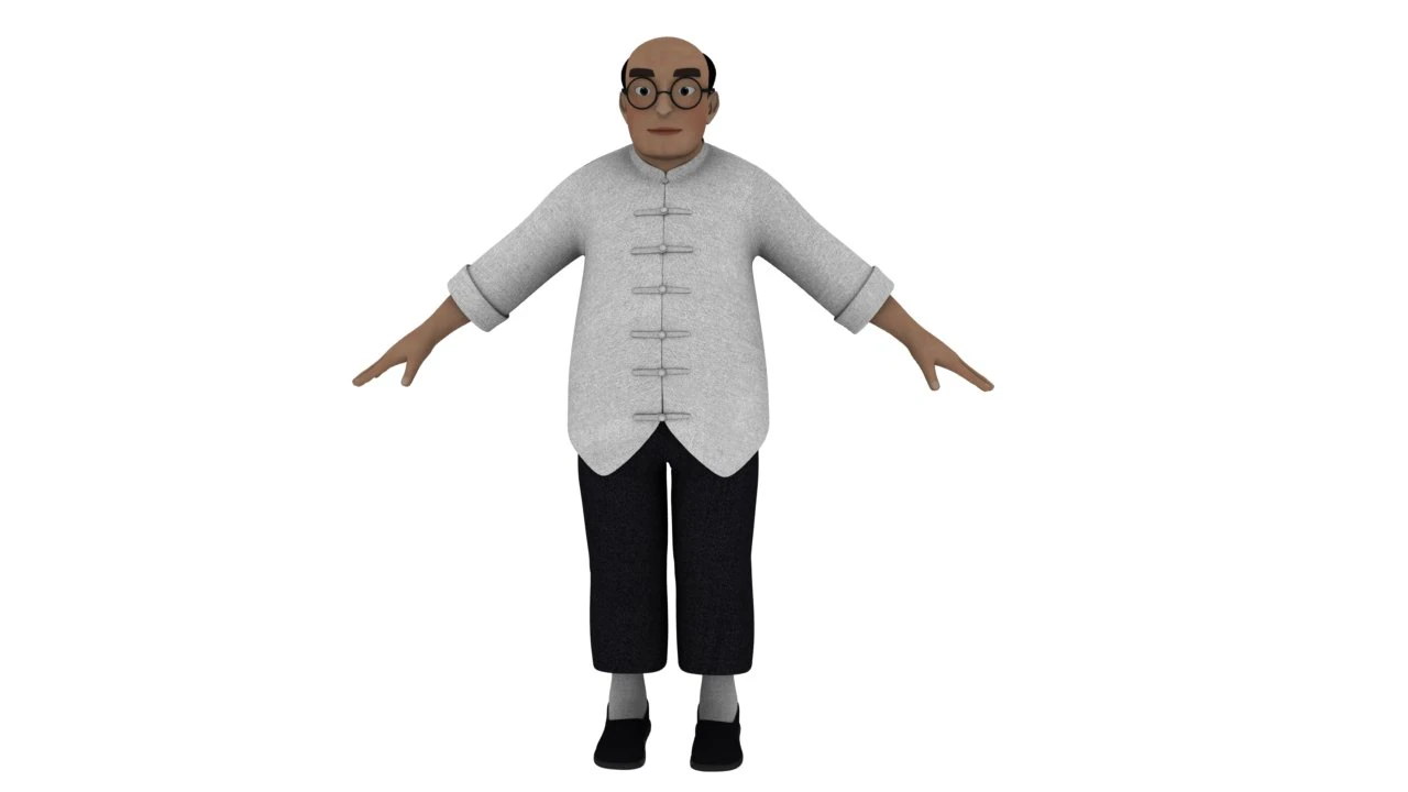 Cartoon old man 3D Model .c4d .max .obj .3ds .fbx .stl .blend 