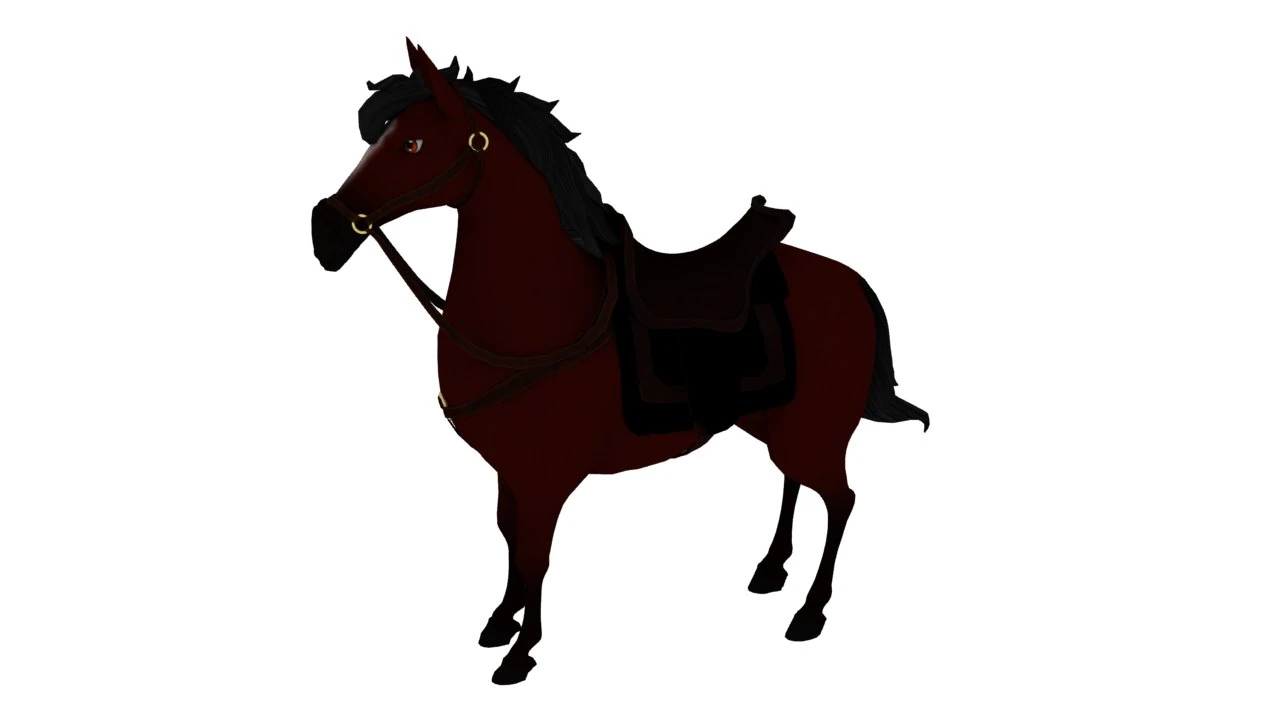 Cartoon war horse 3D Model .c4d .max .obj .3ds .fbx .stl .blend 