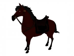 Cartoon oorlogspaard 3D Model