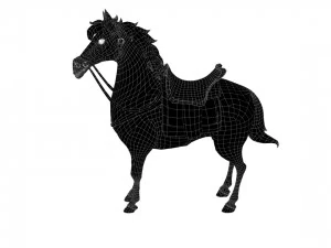 Cartoon war horse 3D Model