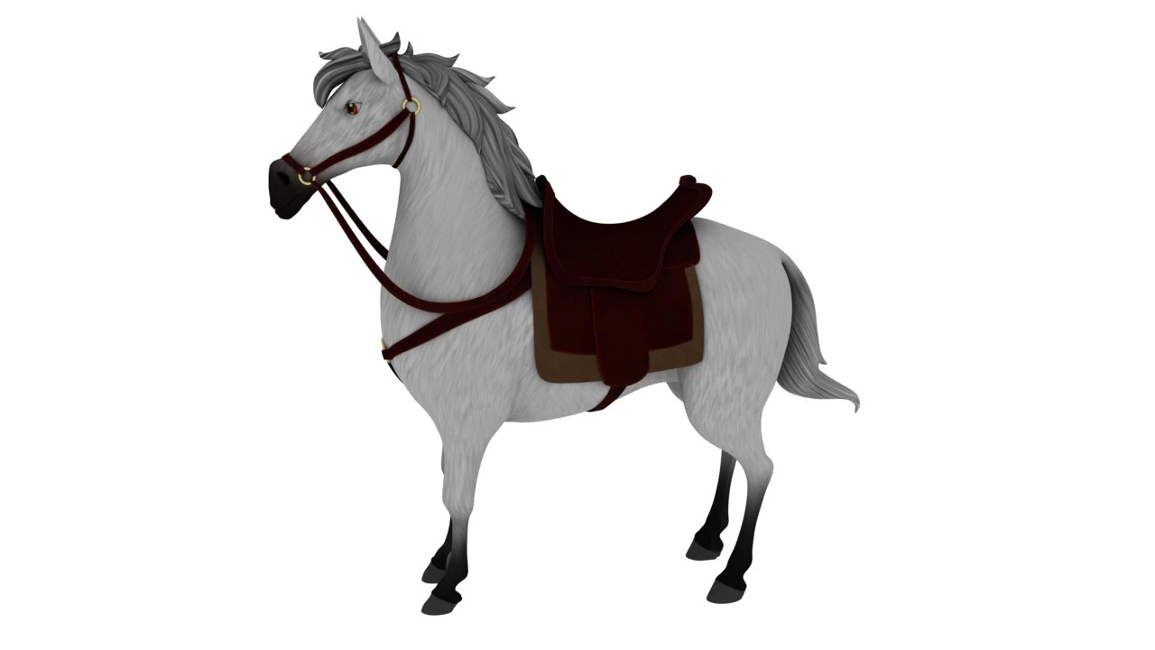 Cartoon war horse 3D Model .c4d .max .obj .3ds .fbx .stl .blend