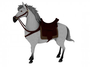 Cartoon war horse 3D Model