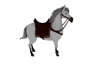 Cartoon war horse 3D Model