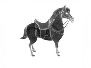 Cartoon war horse 3D Model