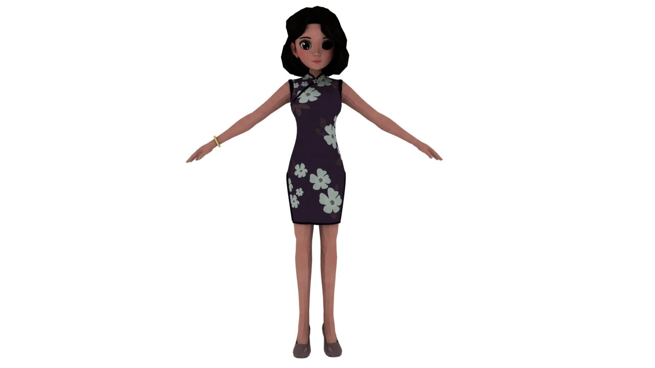 Cartoon woman 3D Model .c4d .max .obj .3ds .fbx .stl .blend 